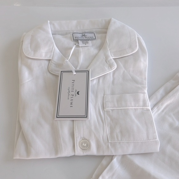 PETITE PLUME Girls Classic White Short Set Chemical Free Flame Resistant Size 10 - Picture 4 of 8